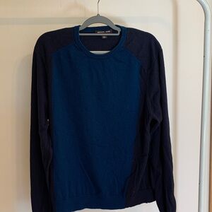 Michael Kors Men's Navy and Dark Blue Crewneck Sweater
